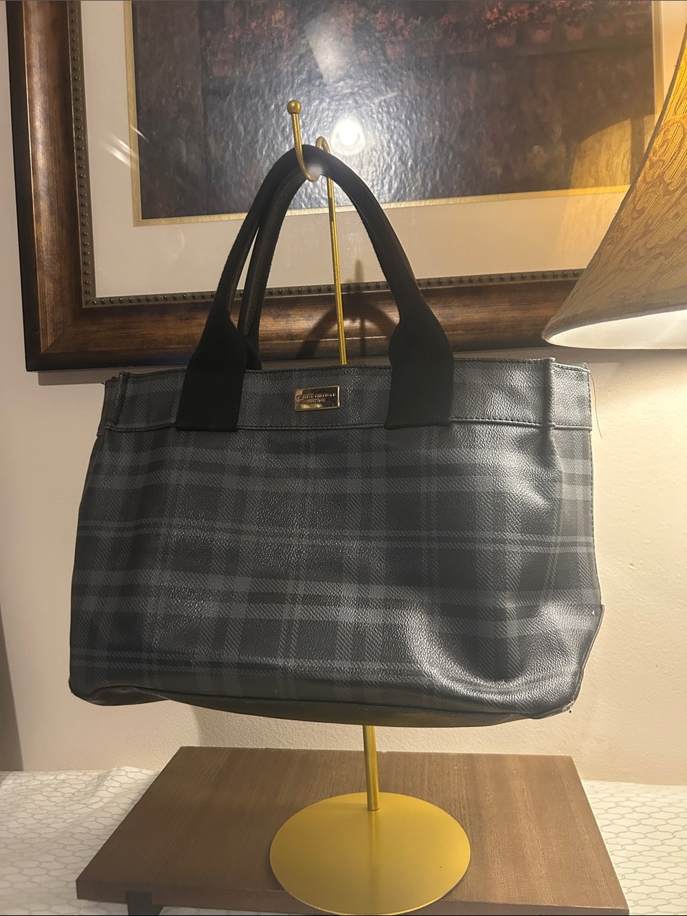 kate spade Gray Plaid Laptop Tote